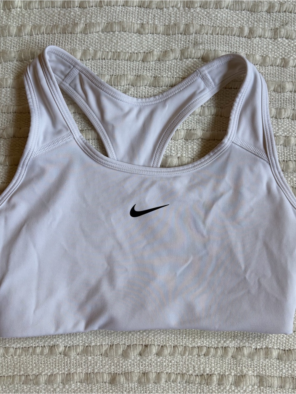 Nike White Racerback Youth Kids Girls Sports Bra Size Small
